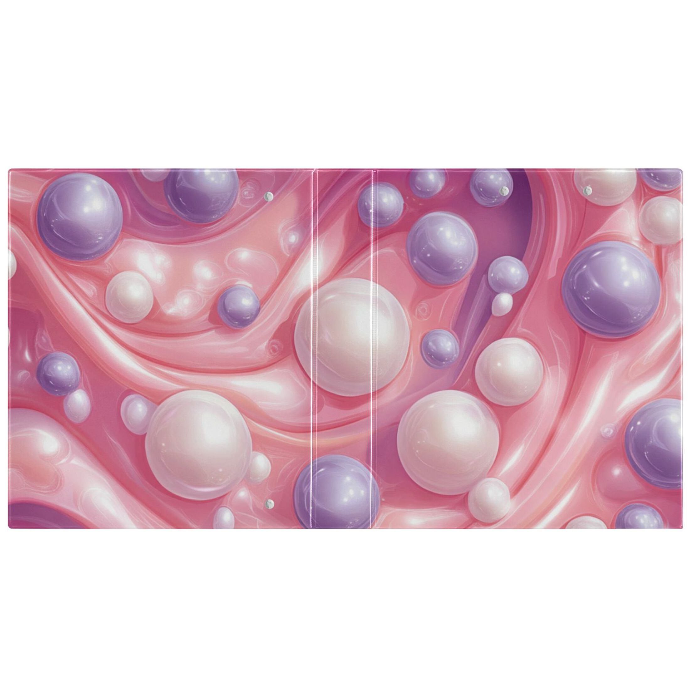 Pink Purple Pearls 3 Ring Binders 1.5 inch Hardcover File Folders with Interior Pockets A4 Size Organizer for School Office Hospital Set of 2