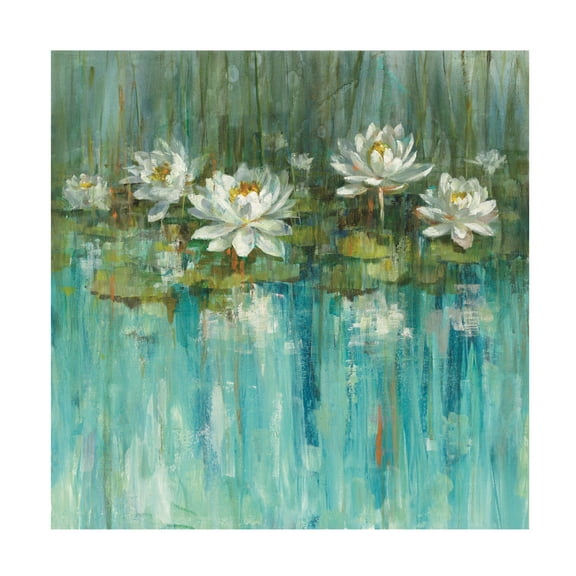 Trademark Fine Art 'Water Lily Pond Painting' Canvas Art by Danhui Nai