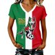 thumbnail image 2 of Women's Football Graphic T-Shirt,V-Neck Short Sleeve Graphic Print T-Shirt, Lightweight Summer Casual Soft Top for Everyday Wear for Soccer Tournament 2026 Wine Size: S, 2 of 3