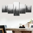 thumbnail image 4 of TISHIRON 5PCS Framed Canvas Wall Art Set,50"x24" Foggy Forest Canvas Art Decor, 4 of 7