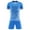 Blue, variant on Alvivi Kids Boy's Soccer Jersey Football Training Suit Quick Drying Sports Tee Shirt and Shorts Set Turquoise 4-5