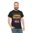 thumbnail image 4 of DJH Apparel | Easily Distracted By Purple & Gold Sports Unisex Cotton Tee, 4 of 5