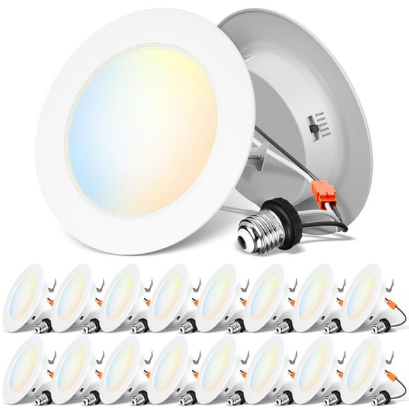 ANWIO Recessed Lights 4 Inch 5CCT 2700/3000/4000/5000/6000K, Modern Retrofit LED Recessed Lighting 7W(85W Equivalent) CRI 80+ Dimmable Can Lights E26 Medium Base Cei