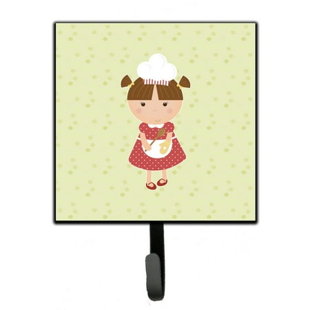 

Carolines Treasures BB7307SH4 Brunette Baker on Green Leash or Key Holder 7Hx4.25W multicolor