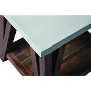 Alaterre Furniture Brookside 22W Wood and Concrete-Coated Top Wood End Table
