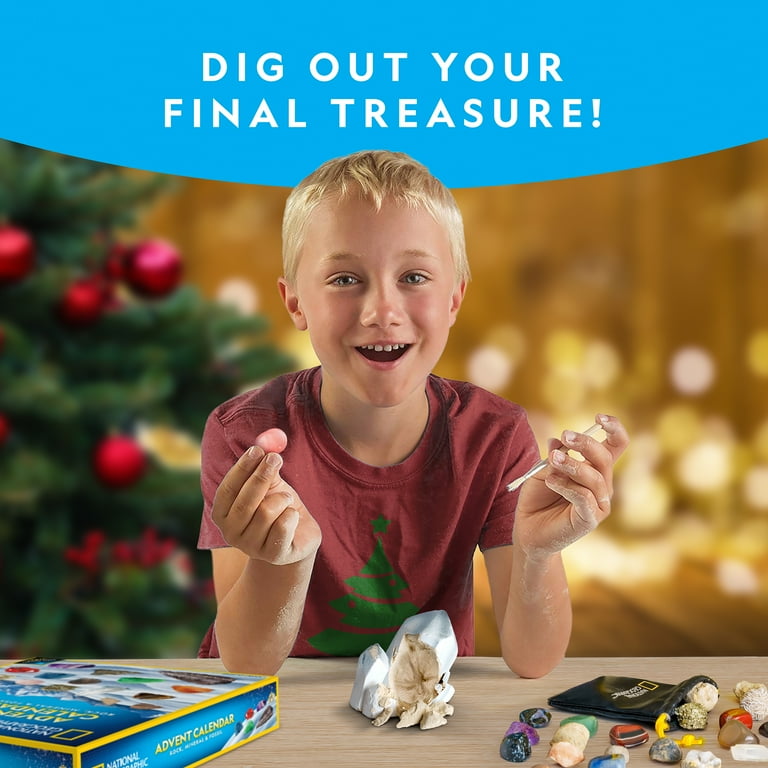 National Geographic Rock, Mineral & Fossil Advent Calendar for Children Age  6 to 12 Years, Unisex - Walmart.com