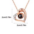 thumbnail image 3 of Heart Necklace for Women Heart Projection Necklace -I Love You- In 100 Languages Cubic-Zirconia Romantic Gift Necklace For Women Gril Wonderful Gift, 3 of 6