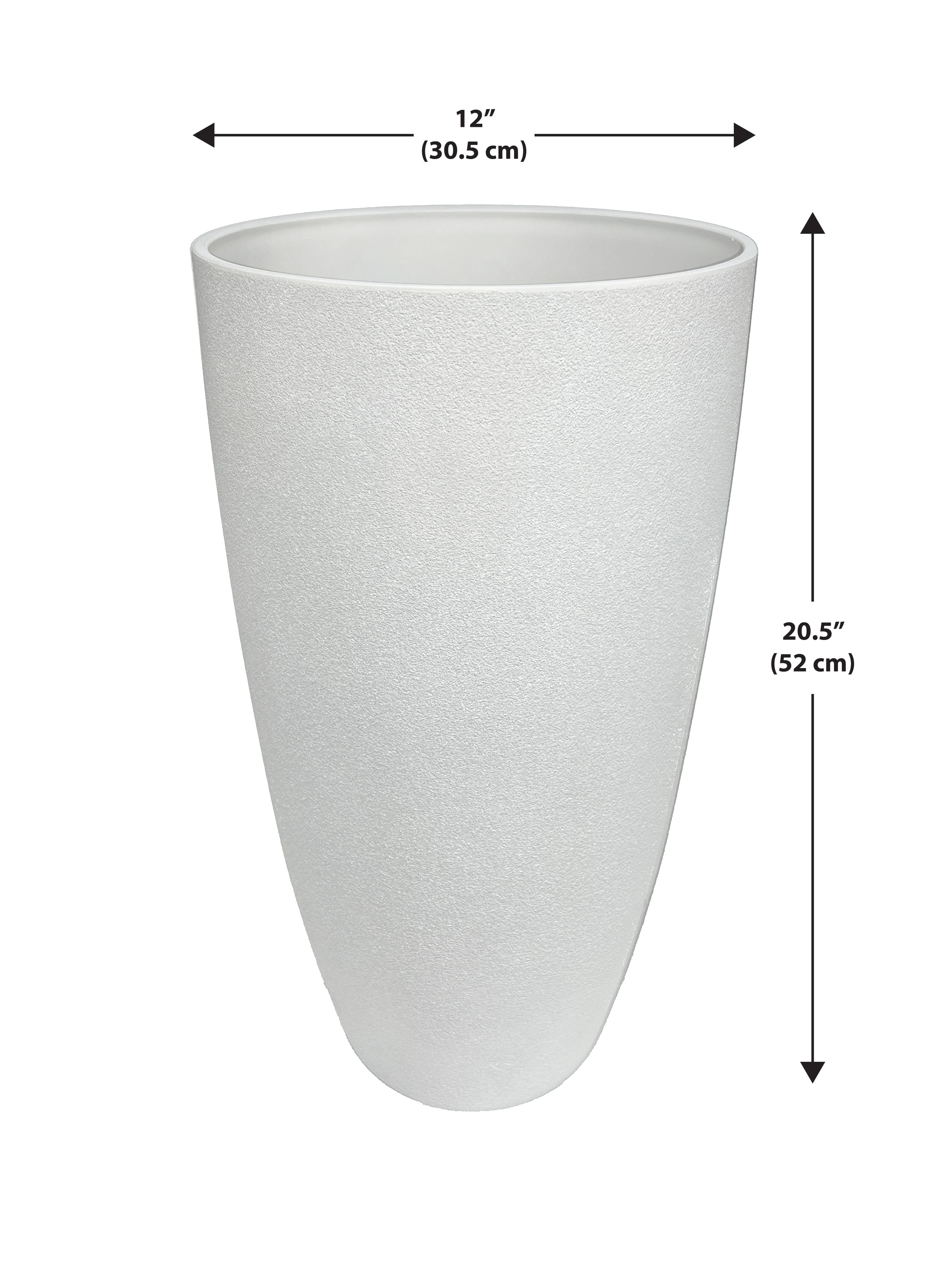 Acerra Curved Vase Planter, 11.5" x 20"H, White