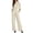 Beige, variant on Jane Wardrobe Dressy, Mock Neck Puff 3/4 Sleeve 3 Piece Outfit, Chiffon And Stretch Suit Fabric Wide Leg Pants , Mother Of The Bride Pant Suits, XS‑XXXL Plus Size Friendly, 2 Tops 1 Pant Set