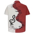 thumbnail image 5 of WREESH Men's Casual Fashion Short Sleeve Button Down Shirt with Color Block Print and Note Design Red, 5 of 6