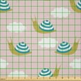 thumbnail image 2 of Ambesonne Snail Fabric by the Yard Microfiber, Cartoon Concept Animal, 10 Yards, Rose Sea Blue and Fawn, 2 of 2