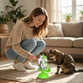 thumbnail image 5 of Interactive Cat Slow Feeder Toy, Food Dispensing Puzzle Toy for Indoor Cats, Tumbler Design Treat Dispenser, Exercise and Mental Stimulation Tool, Blue, 5 of 7