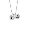 thumbnail image 2 of Delight Jewelry Silvertone Large Script Letter - V - 3/4'' Disc - Silvertone Script Initial Disc - B - Charm Necklace, 20"+3", 2 of 4