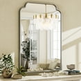 thumbnail image 2 of BEAUTYPEAK 30"x40" Arched Bathroom Mirror with Curved Top Modern Decorative Wall Mirror with Deep Frame, Silver, 2 of 6