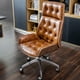 thumbnail image 2 of Back Cushion Leather Office Chair Design Extendable Orange Study Executive Chair Wheels Rotating Bedroom Silla Oficina Furniture My Lux Decor Round, 2 of 14