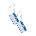 thumbnail image 3 of Delight Jewelry Acrylic Blue "Hello" Name Tag Silver tone Infinity French Earrings, 3 of 4