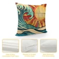 thumbnail image 4 of Orinice Wave Sun Symbolism Graphic Decorative Pillow Cover for Home Couch Living Room Bed Sofa 22x22in, 4 of 5