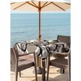 thumbnail image 2 of Outdoor Tablecloth with Umbrella Hole and Zipper, Brown Geometric Square Table Cloth 60x60 Inch Waterproof Tablecloth, Vintage Black White Striped Abstract Art Picnic Table Cover for Patio Camping, 2 of 7