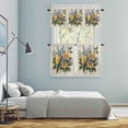 thumbnail image 5 of Yellow Blue Floral Leaves Kitchen Curtains Sets for Windows 24 Inch Length, Vintage Flowers Botanical Rod Pocket Window Treatments Tier Curtains and Valances Set for Bedroom/Bathroom, 5 of 8