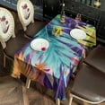 thumbnail image 2 of Colorful Tropical Leaf Pattern Rectangle Tablecloth 60"x120",Waterproof Polyester Rectangle Table Cloth, Wipeable Spillproof Polyester Tablecloth for Dining, Camping, Indoor and Outdoor, 2 of 6