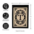 thumbnail image 2 of Evergreen Flag Cambridge Chic Letter T Monogram Applique Garden Flag - 12.5" Wide x 18" High, 2 of 5