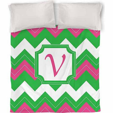 IDG Chevron Monogram Duvet Cover, Fuchsia