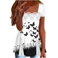 thumbnail image 2 of DPTALR George Women's Print Round Neck Short Sleeve T-Shirts,White,Size XXXL, 2 of 7
