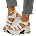 thumbnail image 2 of KEVCHE Womens Wedge Heel Closed Toe Hollow Cushion Platform Sandals with Velcro, Breathable Hollow Out Wedge Sandals, Adjustable Walking Shoes for Women, 2 of 5