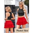 thumbnail image 5 of otnbgsr Women's Y2K Ruffle Mini Skirt, Pleated Layered Short Skirt with Adjustable Drawstring Waist, Casual Fashion Bottoms, 5 of 12