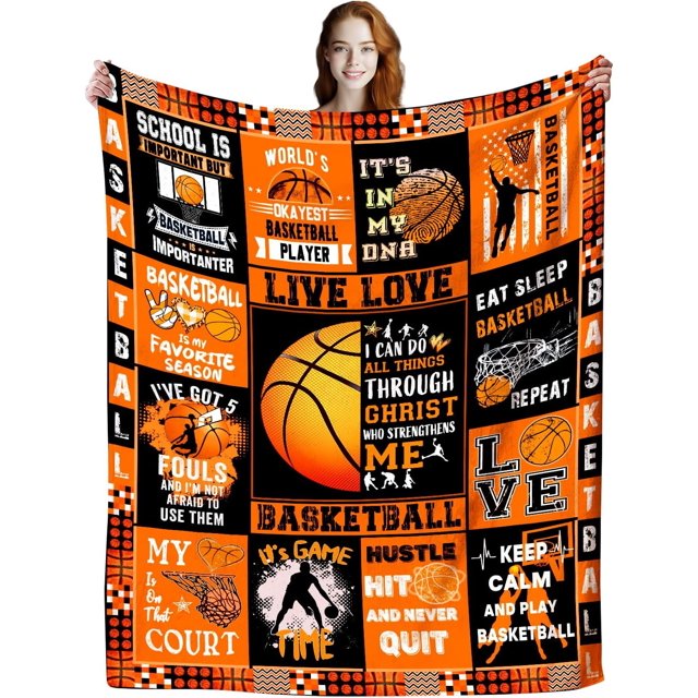 LHSHID Basketball Blanket Gifts for Boys Girls Basketball Blankets and Throws Unique Basketball Gifts for Basketball Lovers Adults 60x80in