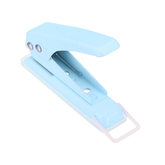 Uxcell 1/4" Single Hole Punch, Handheld Heavy Duty Hole Puncher 20 Sheet Punch Capacity Press Metal Paper Puncher for Tag DIY Craft Scrapbook Ticket, Blue