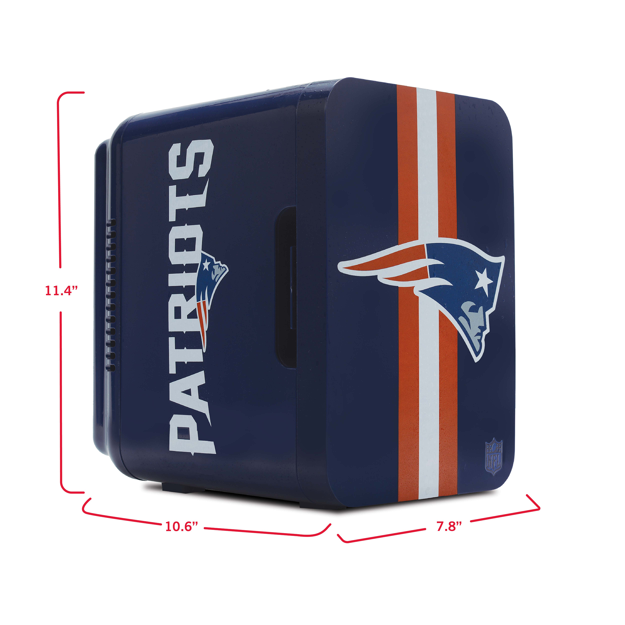 NFL New England Patriots Mini Fridge, Nautical Blue, 4L, 6 Cans