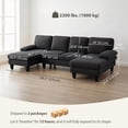 thumbnail image 3 of HOMCOM Canapé Sectionnel, Sofa en U avec Accoudoirs à Dessus Coussiné, Gris Foncé, 3 of 10