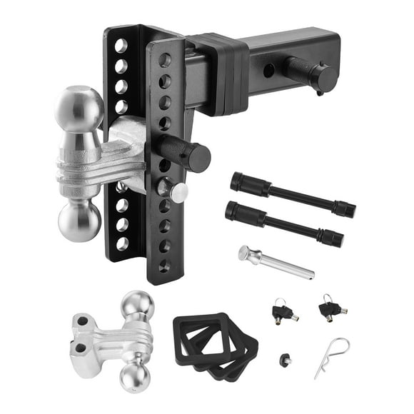 VEVOR Adjustable Trailer Hitch 2.5" Receiver 8" Drop Tri-Ball Hitch 22000 lbs