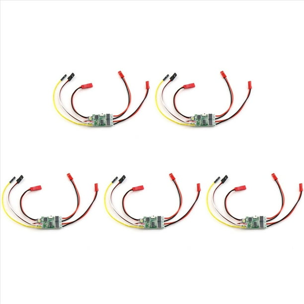 5X Controlador de Velocidad Cepillado Bidireccional 5A ESC Bidireccional ESC 2S-3S Lipo para RC Modelo Coche Tanque Repuestos