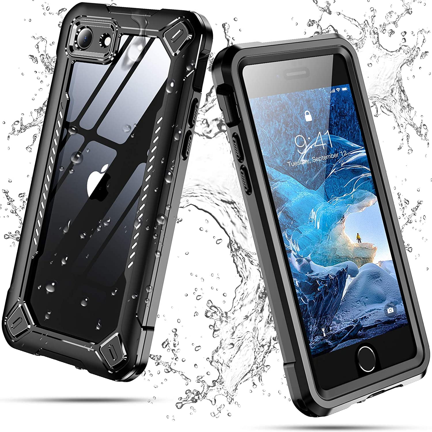IYEFENG Waterproof iPhone SE 2020 Case,iPhone 7 Case,iPhone 8 Case,Special Designed Full Body with Screen Protector Heavy Duty Shockproof IP68 ...