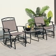 thumbnail image 2 of Costway 2pcs Patio Glider Set Single Swing Rocking Chair Heavy-Duty Metal Frame Outdoor, 2 of 10