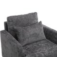 thumbnail image 6 of Modern Upholstered Accent Chair, Chenille Armchair with Pillow, Soft Reading Living Room Side Chair, Single Sofa with Wood Frame for Bedroom Living Room Apartment, Gray, 6 of 9