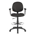 thumbnail image 6 of Bowery Hill Adjustable Arm Fabric Upholstered Drafting Stool in Black, 6 of 9