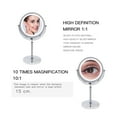 thumbnail image 3 of 10X Magnifying Makeup Mirror With Light LED Cosmetic Mirrors Round Shape Desktop Vanity Mirror Double Sided Backlit Mirrors ,Widely Use, 3 of 6