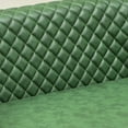 thumbnail image 5 of 50" Faux Leather Small Barrel Love Seat Settee, Diamond Tufted Back Compact Loveseat Sofa with Nailhead Trim, Modern 2-Seater Couch with Solid Wood Legs for Small Spaces, Apartments, Green, 5 of 15