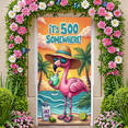 thumbnail image 6 of Tropical Flamingo Summer Beach Banner Decorative Pink Bird Palm Trees Vacation for Beach Party Outdoor Picnic Poolside, 6 of 6