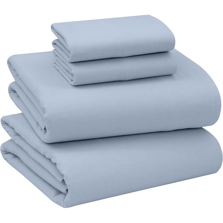 RUVANTI Flannel Sheets King Size - 100% Cotton Brushed King Size Sheets Set - Deep Pockets 16 Inches Bed Sheets - All Seasons Breathable & Extra Soft - Warm & Cozy, 4 Piece, Niagra Mist
