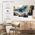 thumbnail image 4 of Elephant Stock Agate Ripples Abstract Wall Art - Horizontal Multi Panel Canvas - Living Room Wall Decor - Abstract Multi Panel - Blue And Gold Decor - 24" x 14", 4 of 4