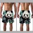 thumbnail image 3 of luoweisi Men's Beach Shorts Quick Dry Swim Trunks with Mesh Lining Panda S, 3 of 5