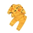 thumbnail image 3 of Qiylii Baby Tracksuit, Cartoon Dinosaur Long Sleeve Pullover Tops + Pants, 3 of 6