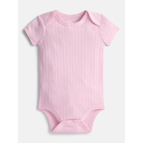 Wonder Nation Baby Girls' Bodysuit with Short Sleeves, Sizes 0M-24M