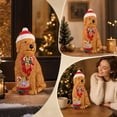 thumbnail image 5 of Clearance! Lighted Christmas Dog Figurine, Resin Dog Statue with Knit Santa Hat, Candy Cane, Bow and Treat Basket for Holiday Tabletop Decor and Dog Lovers Gifts, 5 of 7