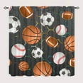 thumbnail image 2 of basketball Printed Blackout Curtains Set Soccer football baseball hexagon geometry Light Block Energy Efficient Panels/Window Drapes for Home Decor W42 x L45 Inch, 2 of 5