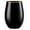 Black / Gold Rim, variant on VEZEE Stemless Plastic Wine Goblet 16 oz Black / Silver Rim Pack of 6